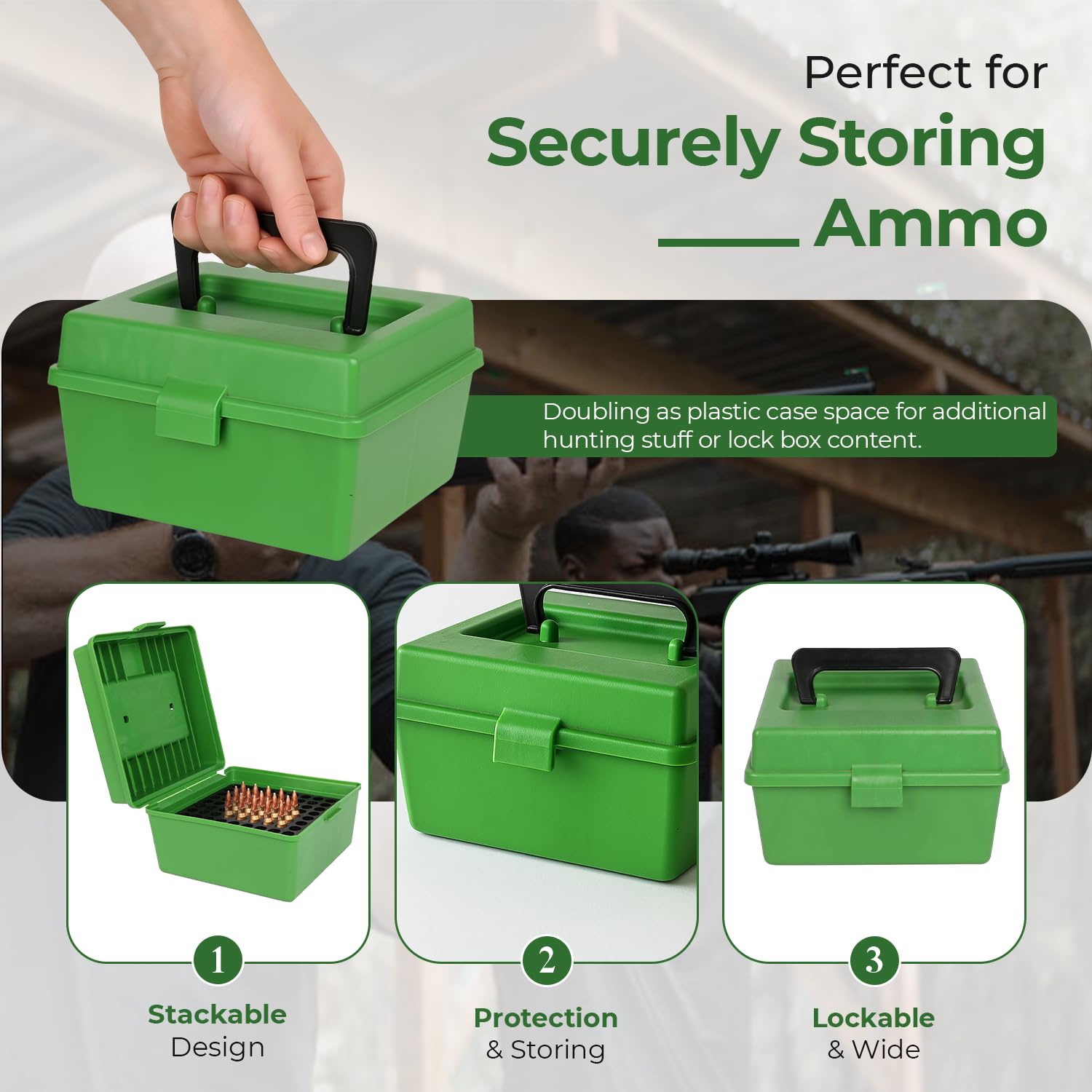 Amazon.com: Prothens 100 Round Rifle Ammo Can | Ammo Box | Flip